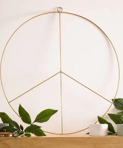 Brass Peace Sign Wreath