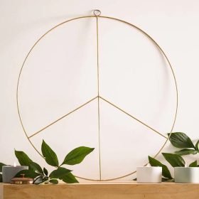 Brass Peace Sign Wreath