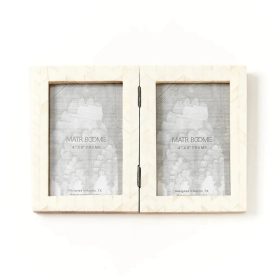 Artemis 4x6 Double Picture Frame Bone