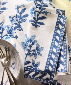 Peter Dunham + Hudson Grace Blue Shani Floral Printed Napkin