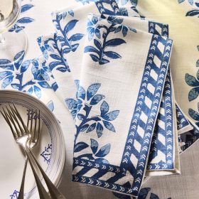 Peter Dunham + Hudson Grace Blue Shani Floral Printed Napkin