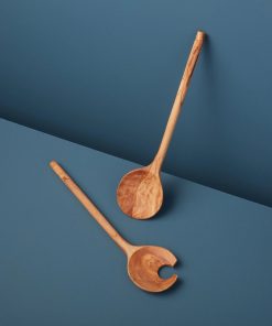 Olive Wood Crescent Serving Set