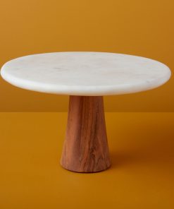 Large White Marble Cake Platter