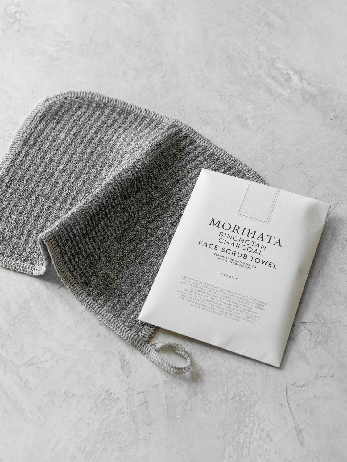 Morihata Binchotan Charcoal Face Scrub Towel - Image 2