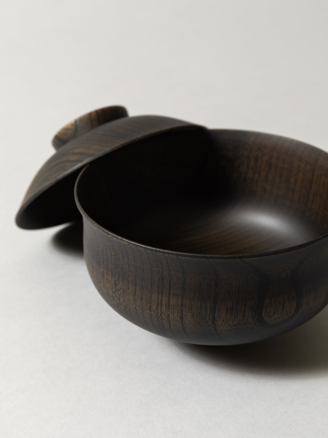 Tsumugi Wooden Bowl with Lid - Chidori (Black) - Image 4