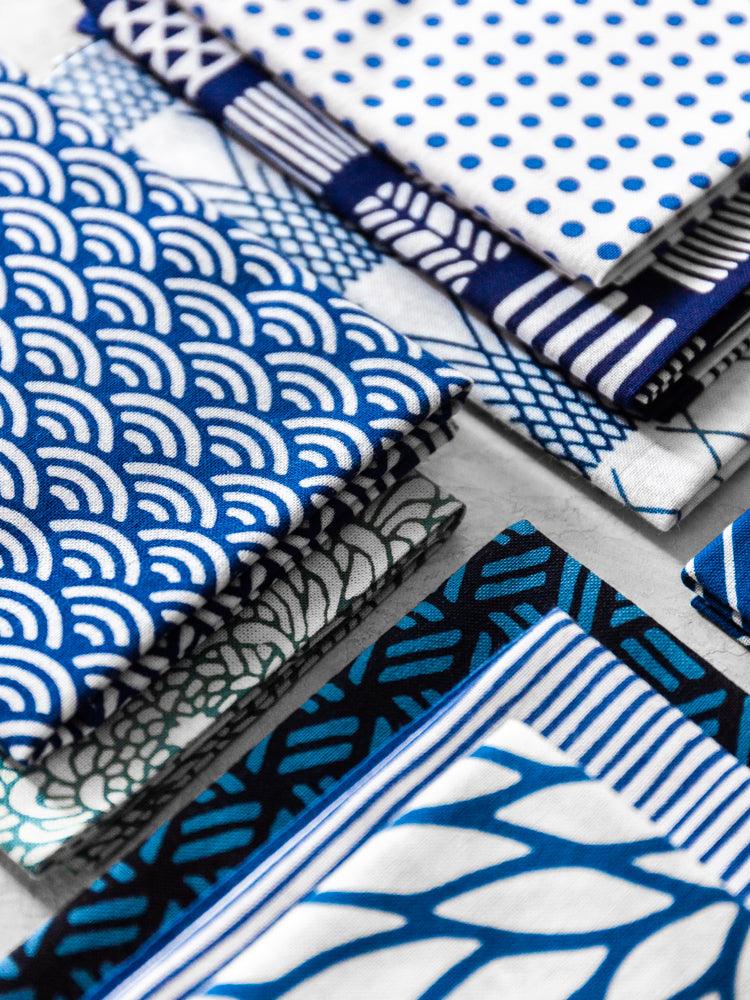 Kamawanu Tenugui - Wavy Blue Stripes - Image 4