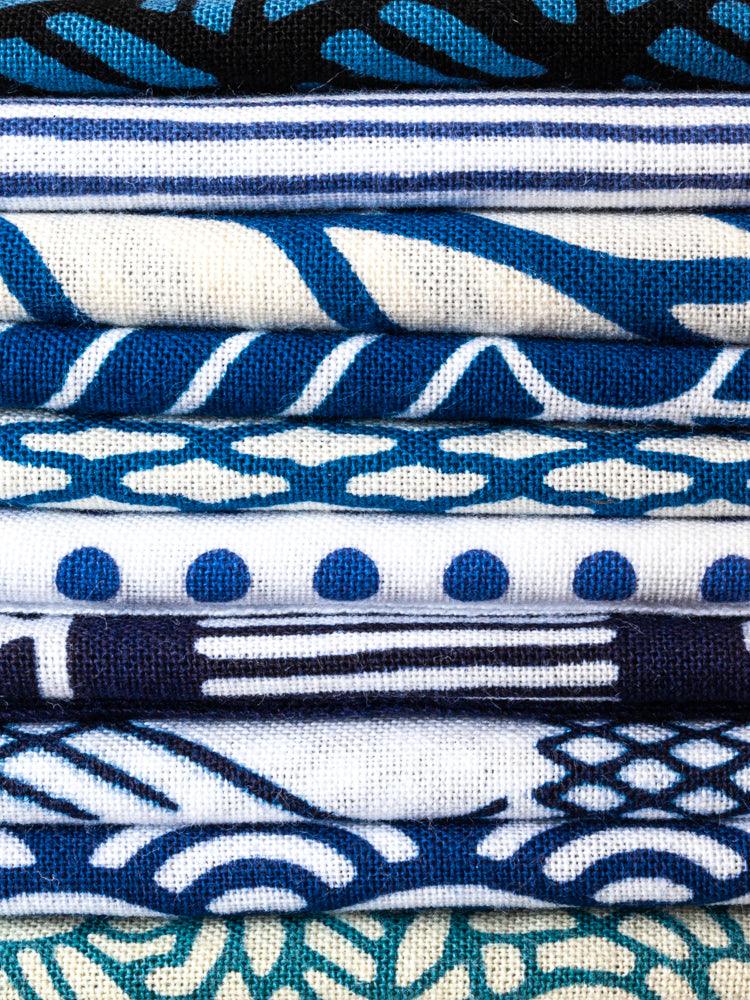 Kamawanu Tenugui - Wavy Blue Stripes - Image 5