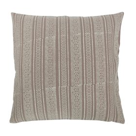 20" x 20" Kayla Tan Linen Block Print Pillow