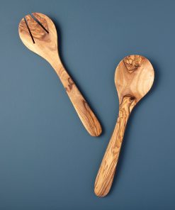 Olive Wood Round Serving Set