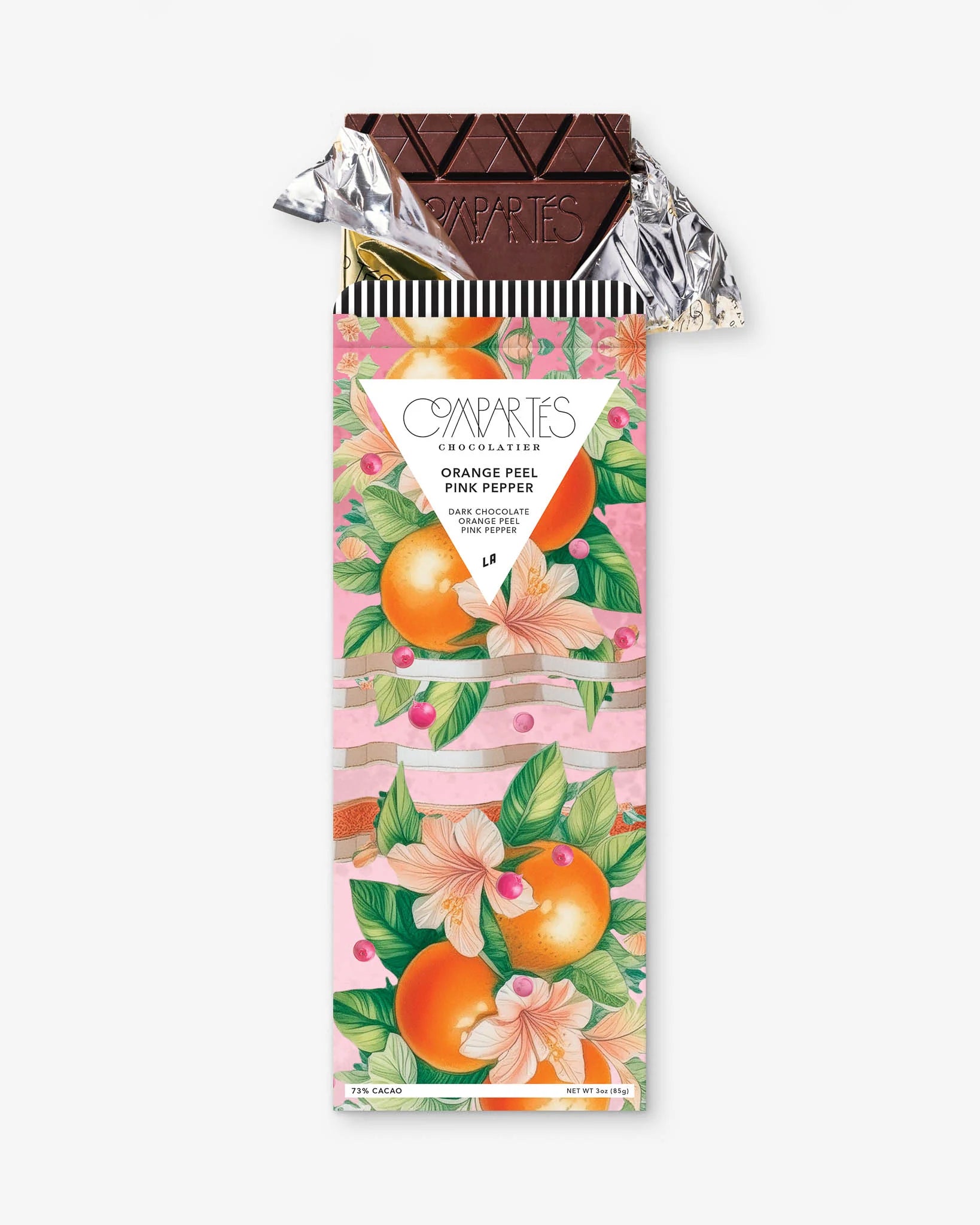 Compartes Orange Peel Pink Pepper Dark Chocolate Bar - Vegan