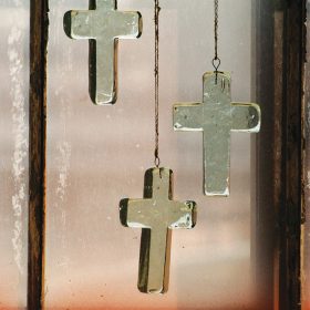 Glass Cross Suncatcher