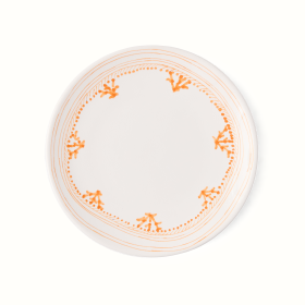 Peter Dunham + Hudson Grace Orange Fez Painted Border Appetizer Plate