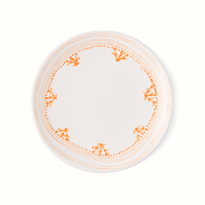 Peter Dunham + Hudson Grace Orange Fez Painted Border Appetizer Plate