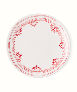 Peter Dunham + Hudson Grace Red Fez Painted Border Appetizer Plate