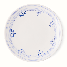 Peter Dunham + Hudson Grace Blue Fez Painted Border Dinner Plate