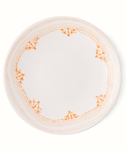 Peter Dunham + Hudson Grace Orange Fez Painted Border Salad Plate