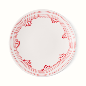 Peter Dunham + Hudson Grace Red Fez Painted Border Salad Plate