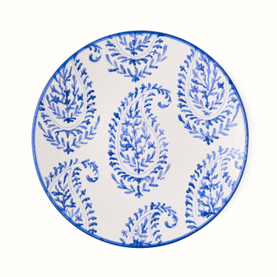 Peter Dunham + Hudson Grace Blue Kashmir Painted Paisley Salad Plate