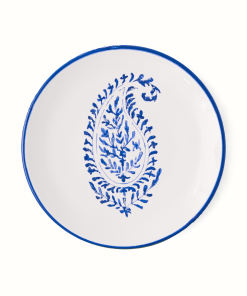 Peter Dunham + Hudson Grace Blue Kashmir Painted Paisley Appetizer Plate