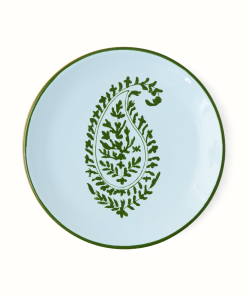 Peter Dunham + Hudson Grace Green Kashmir Painted Paisley Appetizer Plate