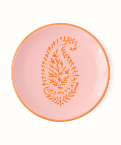 Peter Dunham + Hudson Grace Pink Kashmir Painted Paisley Appetizer Plate