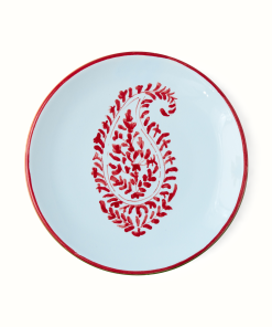Peter Dunham + Hudson Grace Red Kashmir Painted Paisley Appetizer Plate