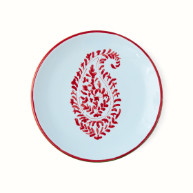 Peter Dunham + Hudson Grace Red Kashmir Painted Paisley Appetizer Plate