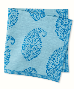 Peter Dunham + Hudson Grace Blue Kashmir Paisley Printed Napkin