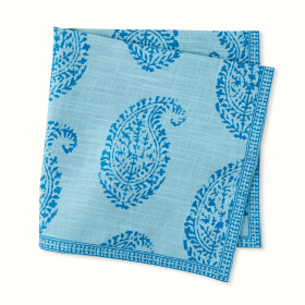 Peter Dunham + Hudson Grace Blue Kashmir Paisley Printed Napkin