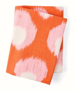 Peter Dunham + Hudson Grace Orange Bukhara Ikat Printed Tablecloth