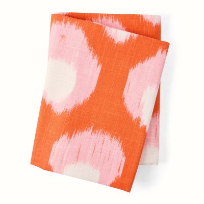 Peter Dunham + Hudson Grace Orange Bukhara Ikat Printed Tablecloth