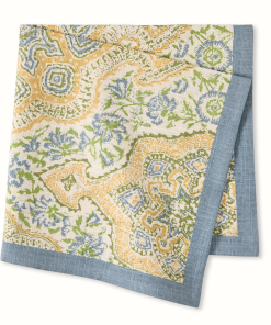 Peter Dunham + Hudson Grace Blue and Green Deeg Printed Napkin