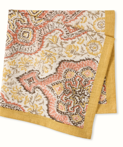 Peter Dunham + Hudson Grace Gold and Orange Deeg Printed Napkin