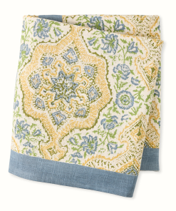 Peter Dunham + Hudson Grace Blue and Green Deeg Printed Tablecloth