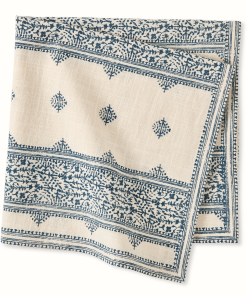 Peter Dunham + Hudson Grace Indigo Blue Fez Stripe Natural Printed Napkin