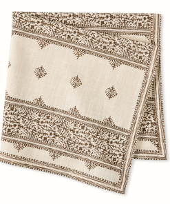 Peter Dunham + Hudson Grace Chocolate Brown Fez Stripe Natural Printed Napkin