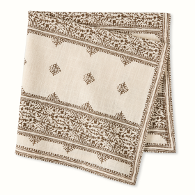 Peter Dunham + Hudson Grace Chocolate Brown Fez Stripe Natural Printed Napkin