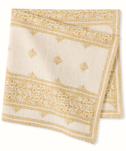 Peter Dunham + Hudson Grace Golden Yellow Fez Stripe Natural Printed Napkin