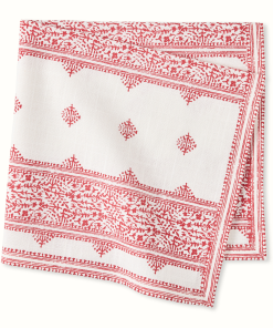 Peter Dunham + Hudson Grace Red Fez Stripe Printed Napkin