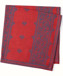Peter Dunham + Hudson Grace Red Fez Stripe Printed Napkin