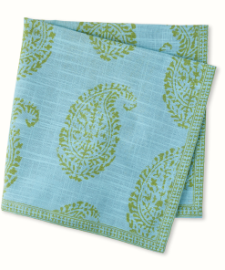 Peter Dunham + Hudson Grace Green Kashmir Paisley Printed Napkin