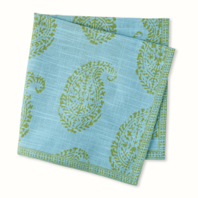 Peter Dunham + Hudson Grace Green Kashmir Paisley Printed Napkin