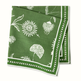 Peter Dunham + Hudson Grace Olive Green Indian Chintz Printed Napkin