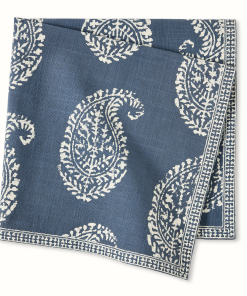 Peter Dunham + Hudson Grace Kashmir Paisley Indigo Blue Printed Napkin
