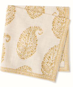 Peter Dunham + Hudson Grace Kashmir Paisley Golden Yellow Printed Napkin
