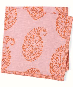 Peter Dunham + Hudson Grace Pink Kashmir Paisley Printed Napkin