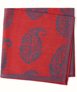 Peter Dunham + Hudson Grace Red Kashmir Paisley Printed Napkin