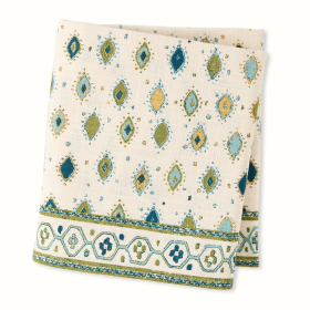 Peter Dunham + Hudson Grace Green Oona Printed Tablecloth