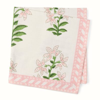 Peter Dunham + Hudson Grace Pink Shani Floral Printed Napkin