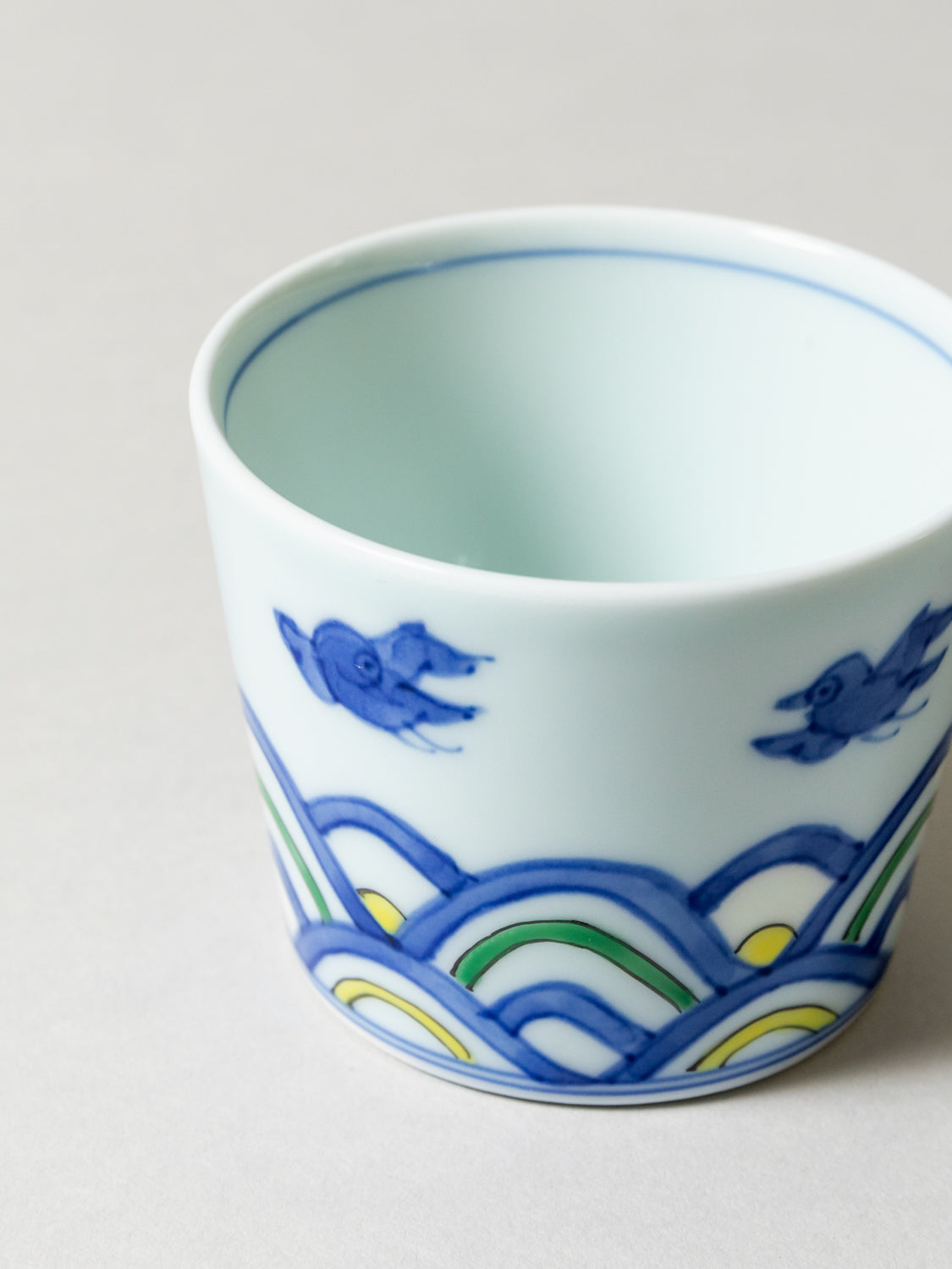 Sometsuke Choko Cup  -  Seigaiha Chidori - Image 2